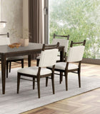 Dark Walnut Side Chairs Upholstered Seat 100% Polyester Kitchen Dining Room Set of 2pc Dining Chairs B011P321003