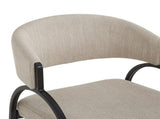 25'' Seat Height Modern Fabric Bar Stools with Back, Black Metal Frame, Comfortable Counter Stools N780P369956B