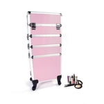 ZUN 4 in 1 Aluminum Cosmetic Makeup Case Tattoo Box Pink 21663962