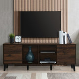 Mid Century TV Stand 2 Cabinets, Media Console Table for TVs up to 70'', Entertainment Center N710P190046Q