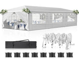 10x30ft Outdoor Pop Up Canopy, Portable Instant Canopy Tent with 8 Sidewalls for Outdoor Events 47765489