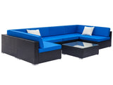 Fully Equipped Weaving Rattan Sofa Set with 2pcs Middle Sofas & 4pcs Single Sofas & 1 pc Coffee 61740829