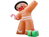 10.6FT Gingerbread Man with Gift Box Inflatable, 8 LED Lights, 190D Polyester Christmas Decor, US 28526088