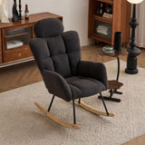 055-Teddy Fabric Upholstered Nursery Rocking Glider Chair Modern Accent Armchair Padded Seat with W527P228311