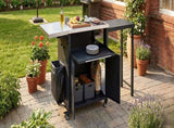 Foldable Outdoor Prep Station BBQ Cart Patio Dining Cart Foldable Outdoor Kitchen Island Grill Cart N719P407404B