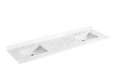 72"x 22" bathroom stone vanity top engineered color undermount ceramic sink and 3 faucet hole W1059P232320