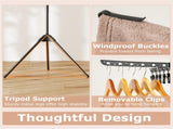 3-Tier Foldable Tripod Clothes Drying Rack with 24 Clips & 32 Rods, 70" Space Saving Laundry Dryer 51752244