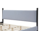 48-inch Striped Rubberwood Upholstered Bed,King N769P364062B