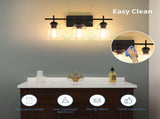3-Light with Clear Glass Satin Shade Unique Hand-make Lampshade Industrial Indoor Light Fixture E26 48219886