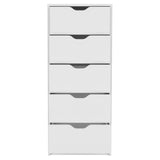 Dresser 42"H, 5 Drawers , Slim Storage Chest of Drawers, White B097133024