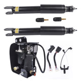 Pair Rear Shock Absorbers Air Compressor Pump Set For Cadillac Escalade Chevrolet Suburban Tahoe 84710593