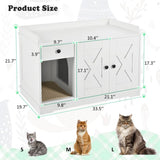 GO Cat Litter Box Enclosure, Litter Box Furniture Hidden with Cat Litter Mat, Indoor Cat House with N704P265258K