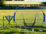 Blue Portable Baseball Net Set with 7.5x7ft Catcher Net Ball Caddy for Hitting Pitching Batting And 81613265