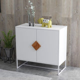 Solid wood square shape handle 2 doors sideboard W28222273