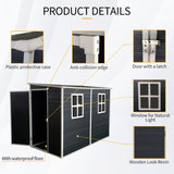 4x8ft Outdoor Storage Shed with Floor Resin shed with Two-Window, Waterproof ,Lockable Doors for 59651629