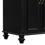 36" Bathroom Vanity with Sink, Black Vanity Cabinet with Flip-Out Drawer, 3 Drawers, 2 Soft-Close N725P283623B