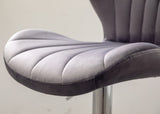 Ellston Upholstered Adjustable Swivel Barstools in Gray, Set of 2 T2574P165084