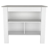 Cala Kitchen Island, Four Legs, Three Shelves -White / Ibiza Marble B07092009