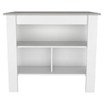 ZUN Brooklyn Kitchen Island, Three Concealed Shelves B128P148880