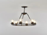23.62'' Modern 6-Light Black Wagon Wheel Chandelier With Light For Bedroom Bathroom,Living W5008P468517