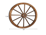 2pcs 30-Inch Old Western Style Garden Art Wall Decor Wooden Wagon Wheel Brown 42415001