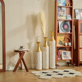 Floor metal vase modern style decoration home white metal vase set of 3 gorgeous home decoration W2796P255600