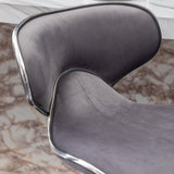 ZUN Masaccio Velvet Upholstered Adjustable Swivel Barstool, Set of 2, Gray T2574P164846