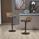 ZUN COOLMORE Modern Swivel Bar Stools Set of 2 Adjustable Counter Height Chairs with Footrest for W39594821