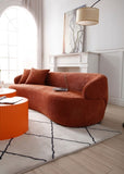ORANGE Mid Century Modern Curved Sofa, 3 Seat Cloud couch Boucle sofa W87679950