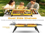 Foldable Portable Charcoal BBQ Grill with Dual Foldable Side Shelves, Stainless Steel Cooking Grate 21367246