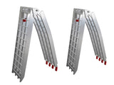 7.5ft 2pcs Heavy Duty Four-section Aluminum Arched ATV UTV Ramps Silver 48101544