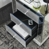W 22 "X D 16.5" X H26.4 "Elegant Three Drawer Cabinet, Drawer Inlaid with Diamond Glass W1005P183000
