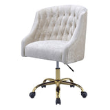 ZUN Vintage Cream and Gold Tufted Back Office Chair B062P182759