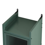 Modern Three-tier Glass Door Cabinet with Featuring Four-tier Storage, for Entryway Living Room W757P241565