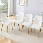 ZUN 4 modern dining chairs, sleek PU leather backrest, and gold metal legs bring a comfortable home W1151P183298