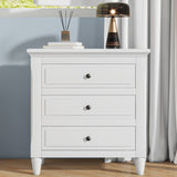 ZUN 3-Drawer Nightstand Storage Wood Cabinet 41321008