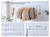 Double Clothing Garment with Shelves Capacity 800lbs Clothings on Wheels Rolling Clothes 27649817