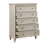 ZUN Traditional Design Bedroom Furniture 1pc Chest of 5x Drawers Light Brownish-Gray Finish Clipped B011P207859