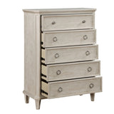 ZUN Traditional Design Bedroom Furniture 1pc Chest of 5x Drawers Light Brownish-Gray Finish Clipped B011P207859