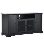 ZUN U-Can TV Stand for TV up to 65in with 2 Tempered Glass Doors Adjustable Panels Open Style Cabinet, WF287841AAB