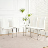 Modern PU seat dining chair living room chair upholstered chair, electroplated metal legs design, W210P226023