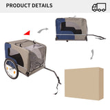 ZUN Dog Bike Trailer, Breathable Mesh Dog Cart with 3 Entrances, Safety Flag, 8 Reflectors, Folding Pet 92880947