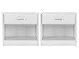 2pcs Night Stands with Drawer White 45067661