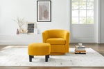 ZUN Swivel Accent Chair 360&deg; Comfy Recliner Corduroy Arm Chair Single Sofa with Ottoman for Living Room W2582P179935