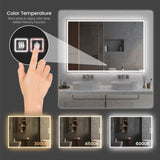 72"x48" Modern LED Smart Mirror Bathroom Mirror, Front Lit & Back Lit With 3 Color Adjustable, T3177P284029