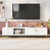 ZUN U-Can Modern TV Stand with 5 Champagne legs - Durable, stylish, spacious, versatile storage TVS up WF300600AAK