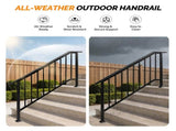 Handrails for Outdoor Steps Fits 4 to 5 Steps 14976189