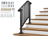 Matte black 2-tier ABS plastic handrail for patio stairs 17829459