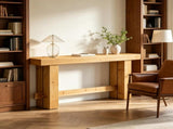 63" Wood Sofa Entryway Table Console Table with Stable Legs 42555993