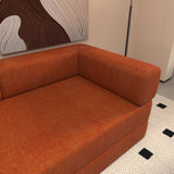 Convertible Sleeper Sofa Bed with Cylindrical Pillow, Corduroy Folding Mattress Couch with W1960P281949